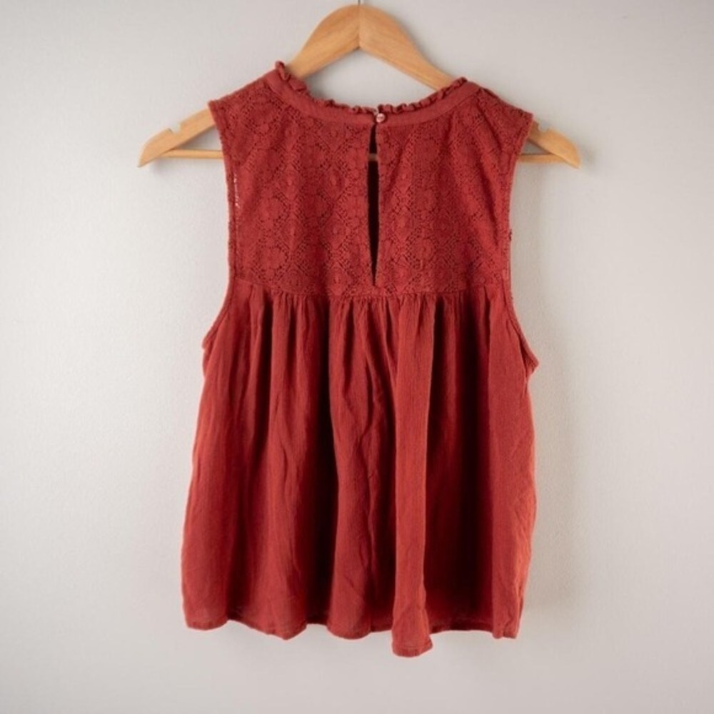 Boho Cottage Earthy American Eagle Peasant Tank Blouse - Picture 4 of 8